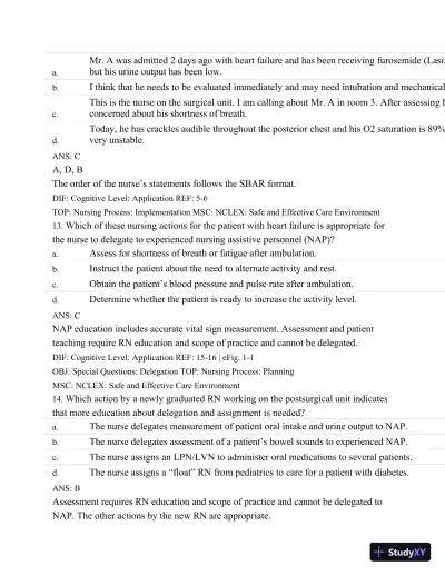 Test Bank For Medical-Surgical Nursing: Assessment and Management of Clinical Problems, 8th Edition - Page 7 preview image