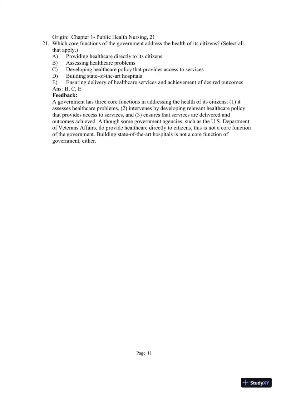 Test Bank for Community and Public Health Nursing: Evidence for Practice, 3rd Edition (Chapters 1-25), page 13