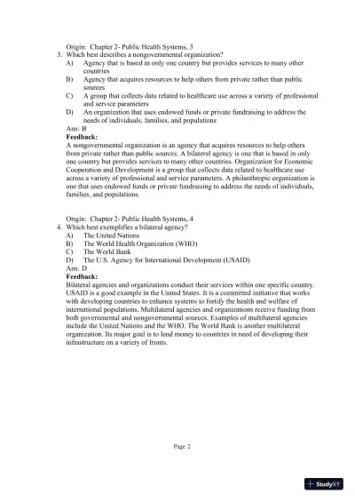 Test Bank for Community and Public Health Nursing: Evidence for Practice, 3rd Edition (Chapters 1-25) - Page 15 preview image