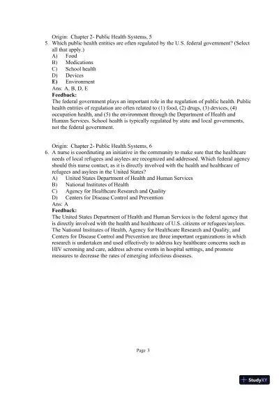 Test Bank for Community and Public Health Nursing: Evidence for Practice, 3rd Edition (Chapters 1-25) - Page 16 preview image