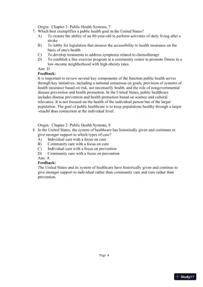 Test Bank for Community and Public Health Nursing: Evidence for Practice, 3rd Edition (Chapters 1-25) - Page 17 preview image
