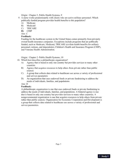 Test Bank for Community and Public Health Nursing: Evidence for Practice, 3rd Edition (Chapters 1-25) - Page 18 preview image