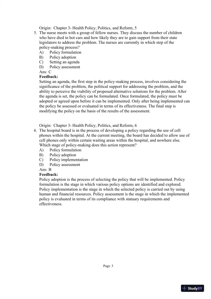 Test Bank for Community and Public Health Nursing: Evidence for Practice, 3rd Edition (Chapters 1-25), page 26