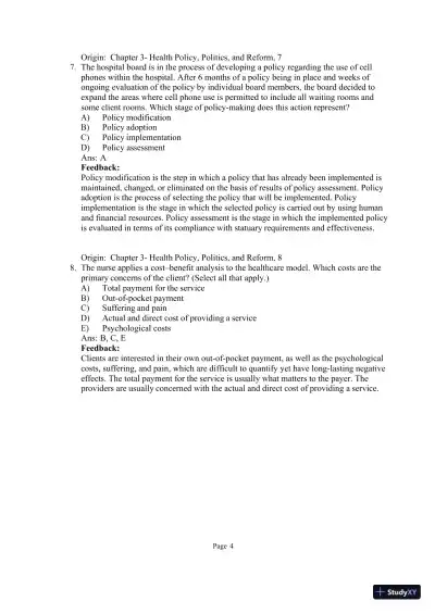 Test Bank for Community and Public Health Nursing: Evidence for Practice, 3rd Edition (Chapters 1-25) - Page 27 preview image