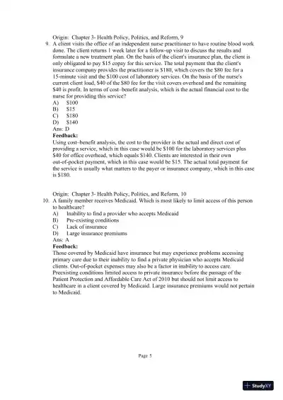 Test Bank for Community and Public Health Nursing: Evidence for Practice, 3rd Edition (Chapters 1-25) - Page 28 preview image