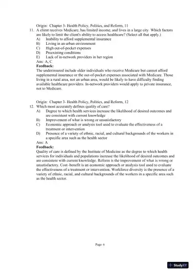 Test Bank for Community and Public Health Nursing: Evidence for Practice, 3rd Edition (Chapters 1-25) - Page 29 preview image
