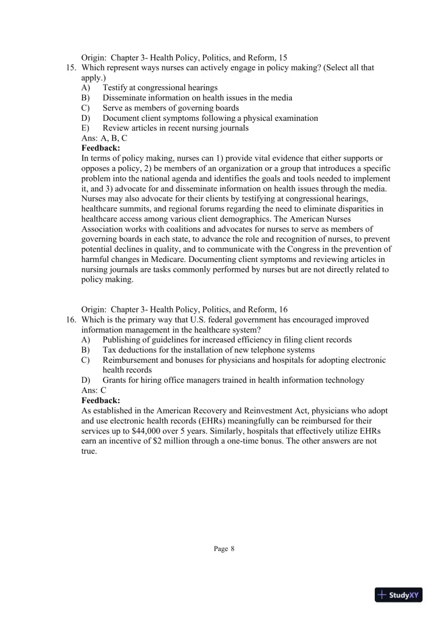 Test Bank for Community and Public Health Nursing: Evidence for Practice, 3rd Edition (Chapters 1-25), page 31