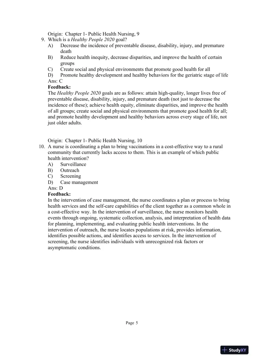 Test Bank for Community and Public Health Nursing: Evidence for Practice, 3rd Edition (Chapters 1-25), page 7