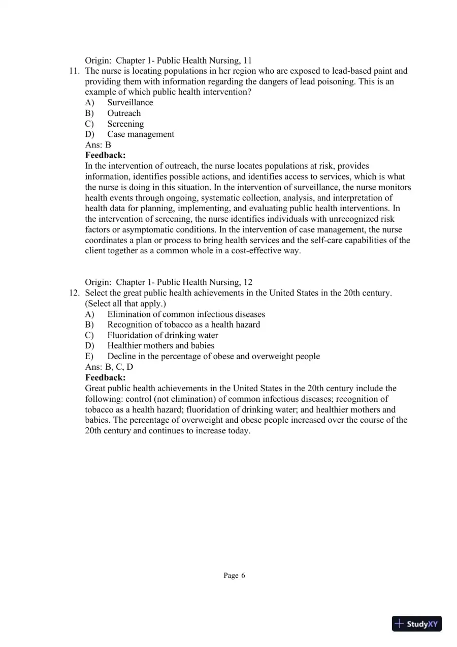 Test Bank for Community and Public Health Nursing: Evidence for Practice, 3rd Edition (Chapters 1-25), page 8