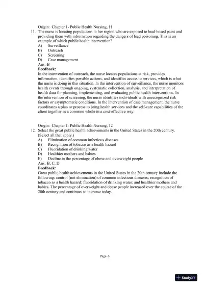 Test Bank for Community and Public Health Nursing: Evidence for Practice, 3rd Edition (Chapters 1-25) - Page 8 preview image