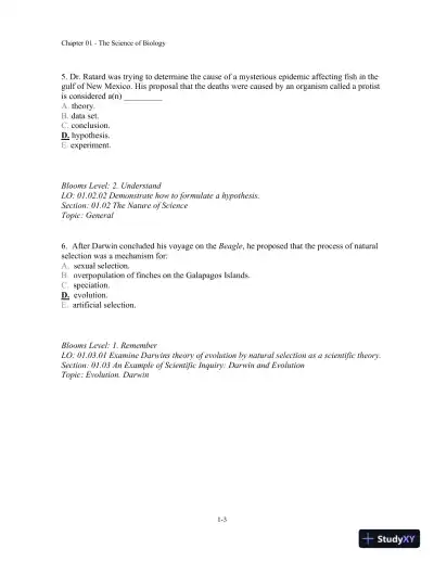 Test Bank For Biology, 10th Edition� - Page 4 preview image