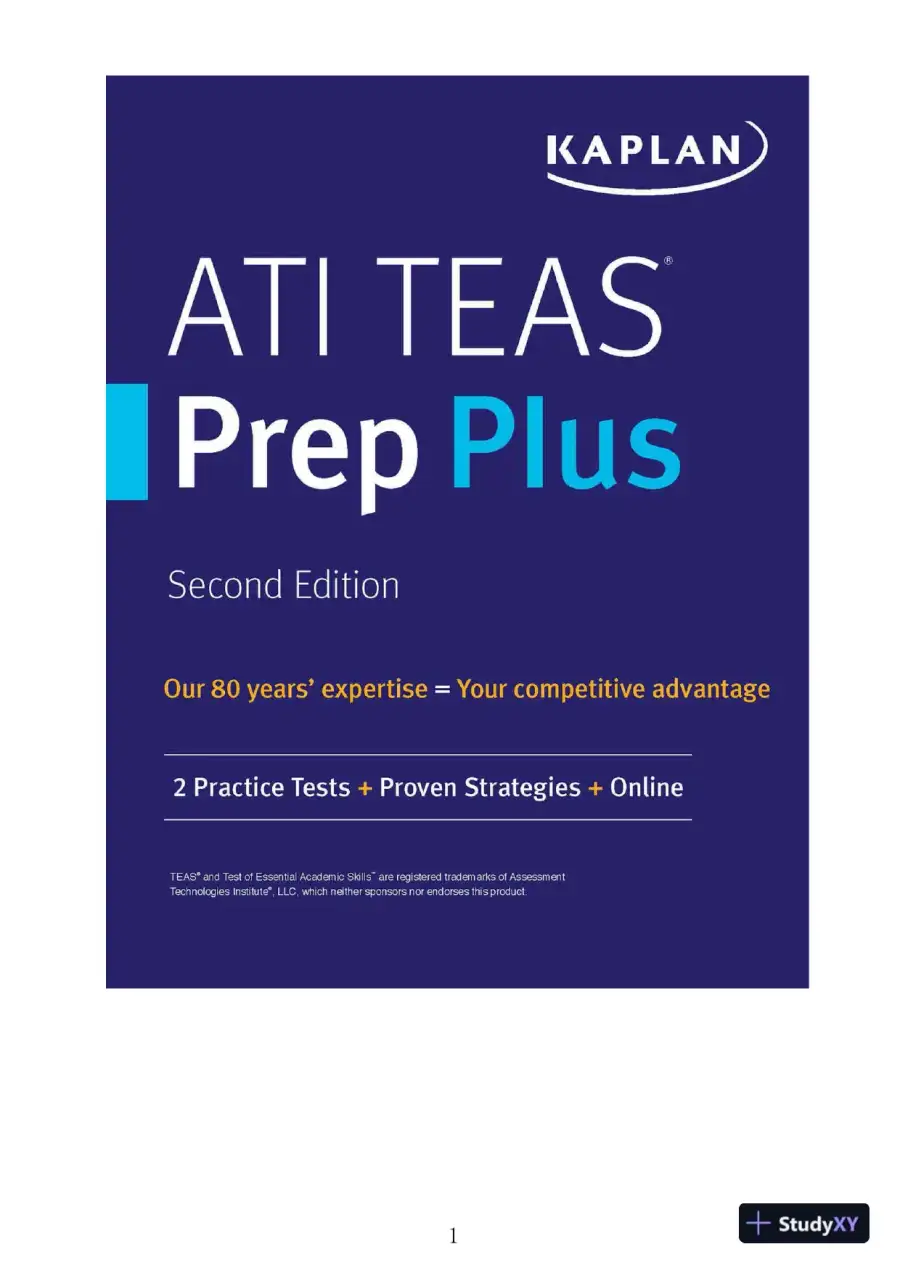 ATI TEAS Prep Plus: 2 Practice Tests + Proven Strategies [Excluded Online Resource] (Kaplan Test Prep) (2019), page 3