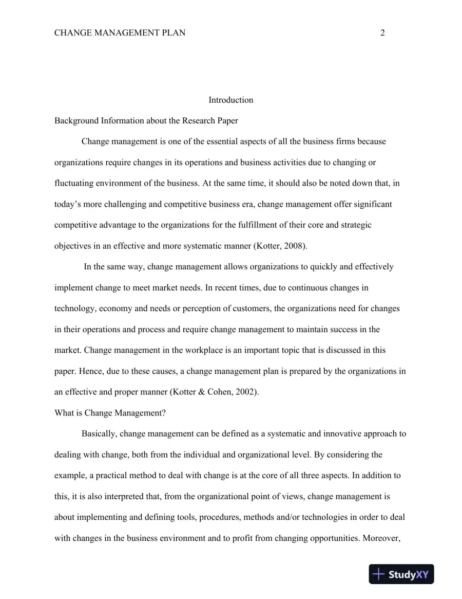 Change Management Plan, page 3