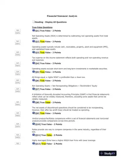 Financial Statement Analysis - Page 1 preview image