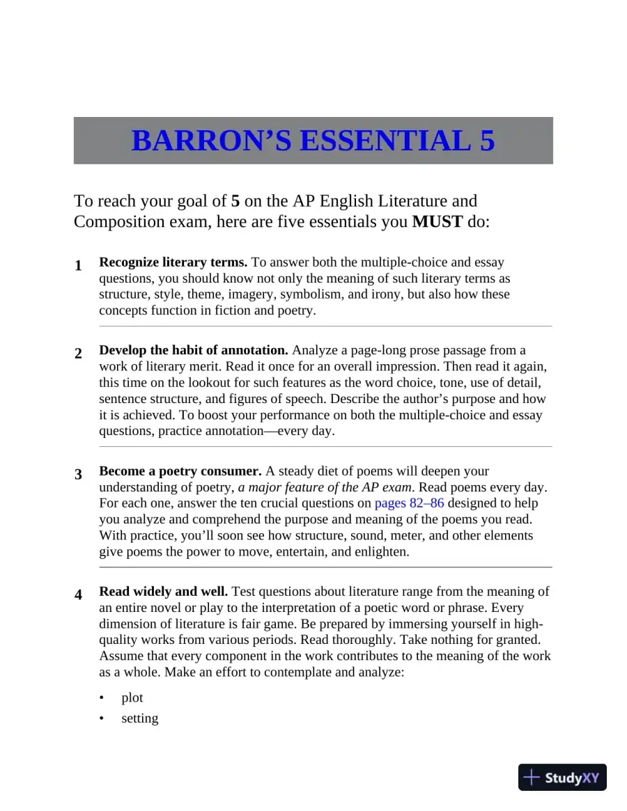AP English Literature and Composition Premium, 2022-2023: 8 Practice Tests + Comprehensive Review (2022-2023), page 12