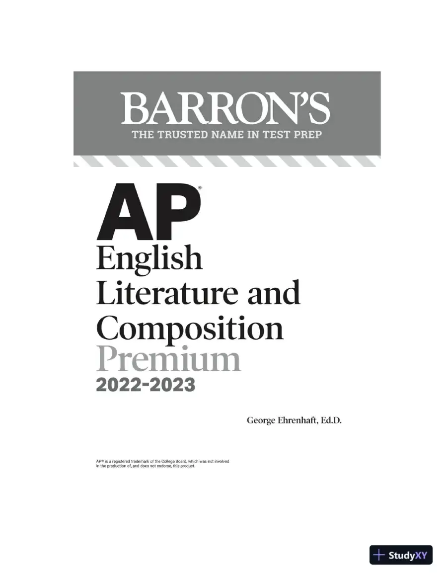 AP English Literature and Composition Premium, 2022-2023: 8 Practice Tests + Comprehensive Review (2022-2023), page 4