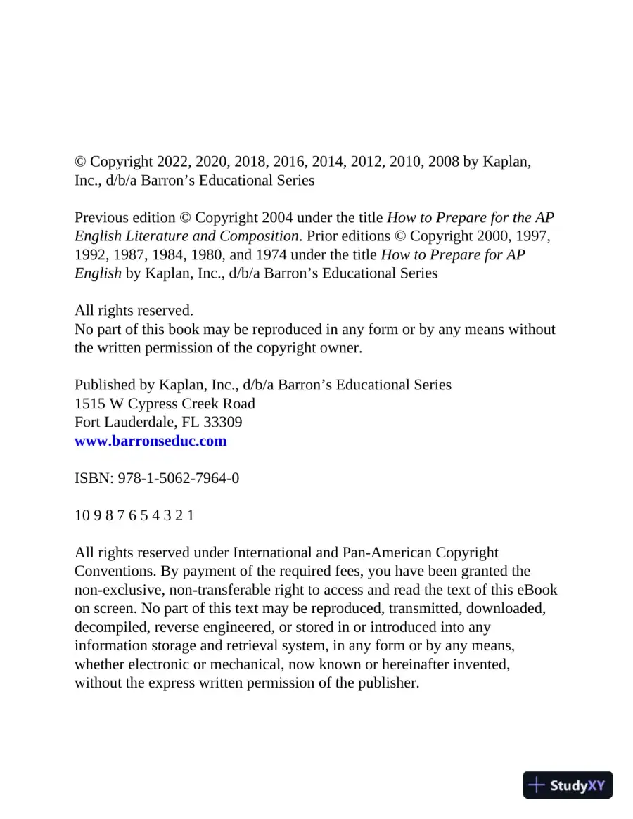 AP English Literature and Composition Premium, 2022-2023: 8 Practice Tests + Comprehensive Review (2022-2023), page 5