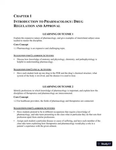 Class Notes for Core Concepts in Pharmacology, 5th Edition - Page 1 preview image