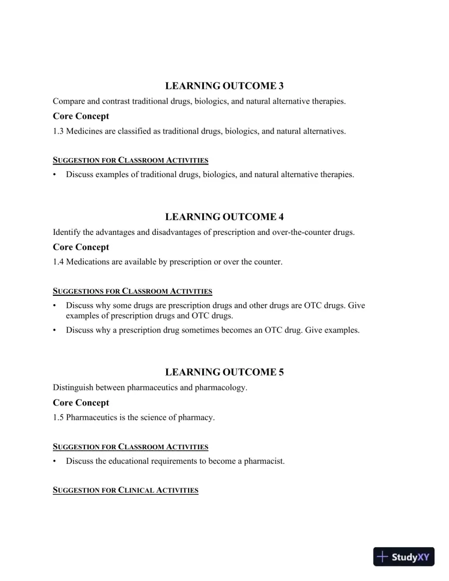 Class Notes for Core Concepts in Pharmacology, 5th Edition, page 3