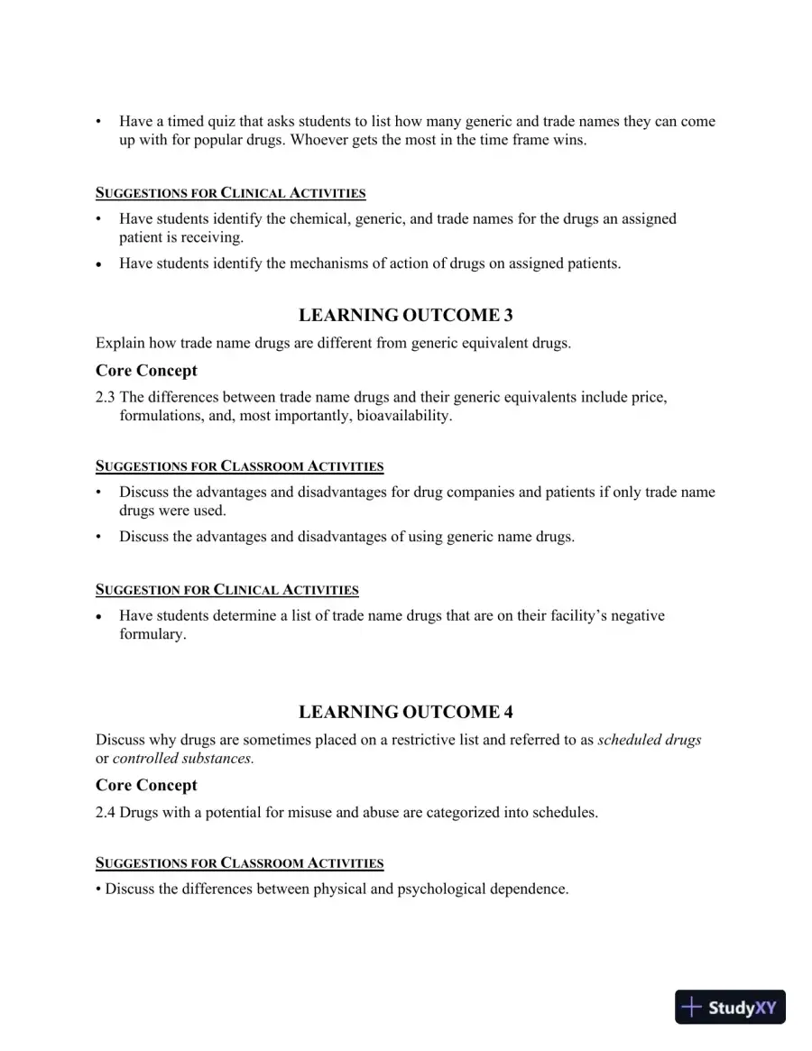 Class Notes for Core Concepts in Pharmacology, 5th Edition, page 8