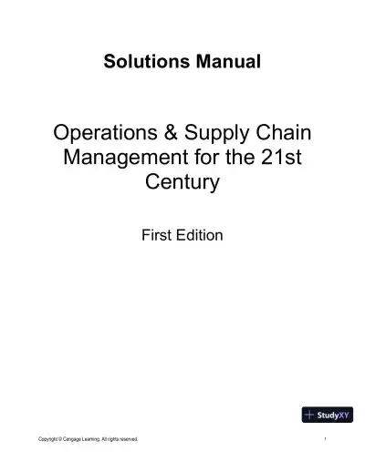 Operations And Supply Chain Management For The 21st Century, 1st Edition Solution Manual - Page 1 preview image