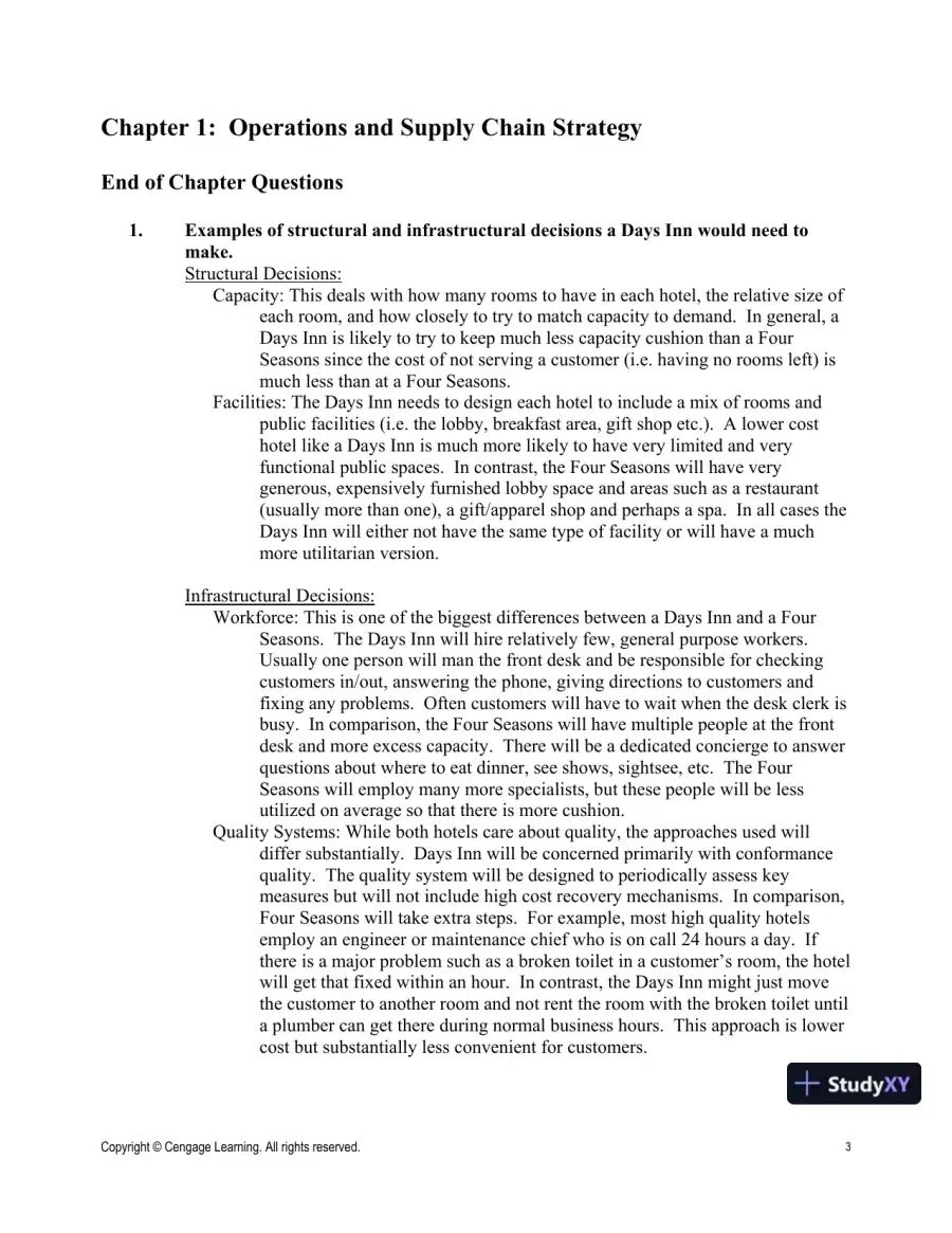 Operations And Supply Chain Management For The 21st Century, 1st Edition Solution Manual, page 3