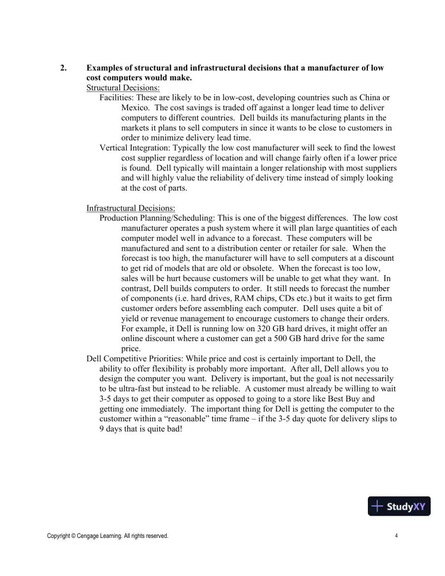 Operations And Supply Chain Management For The 21st Century, 1st Edition Solution Manual, page 4