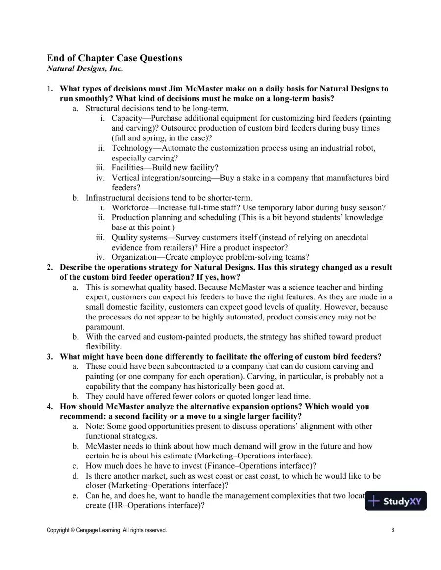 Operations And Supply Chain Management For The 21st Century, 1st Edition Solution Manual, page 6