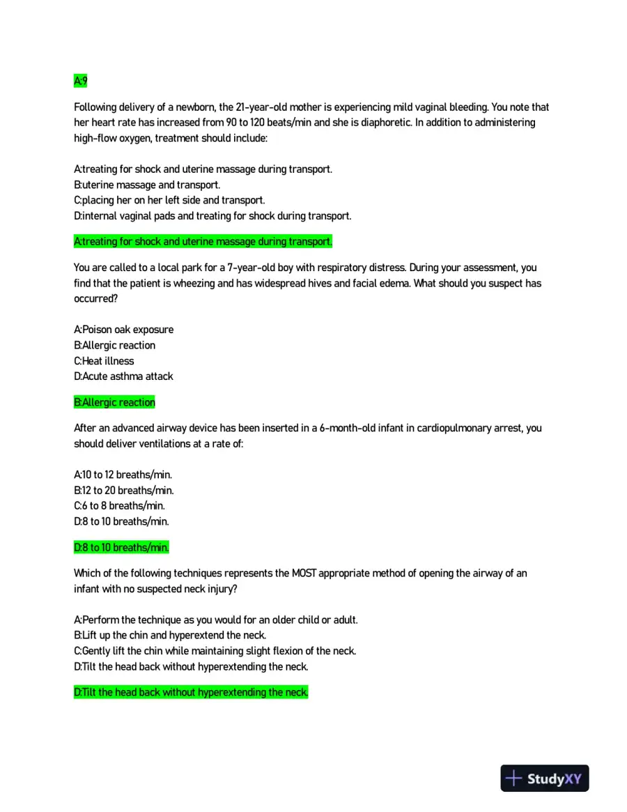 2021 ATI PN Proctored Exam with Answers (11 Solved Questions), page 7