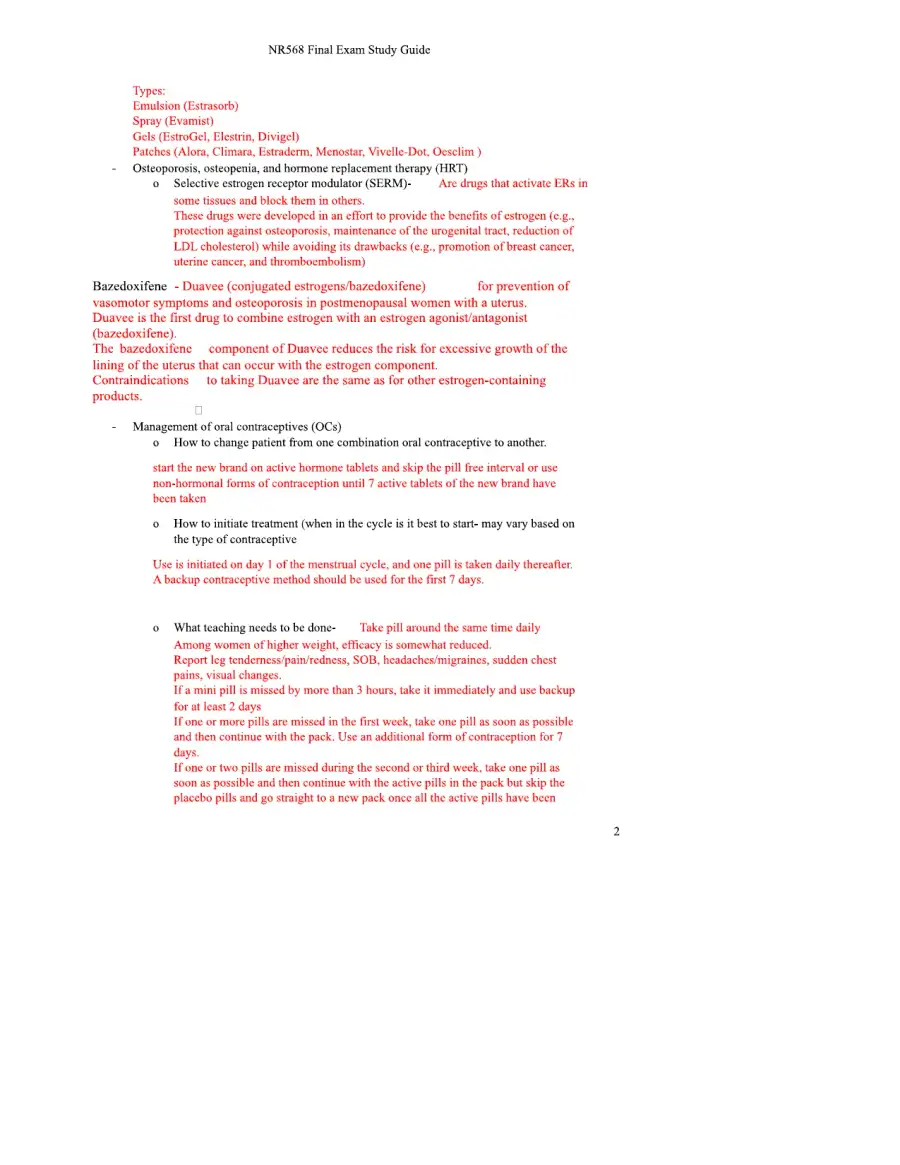 NR568 Final Exam Study Guide Week 5 to 8, page 2