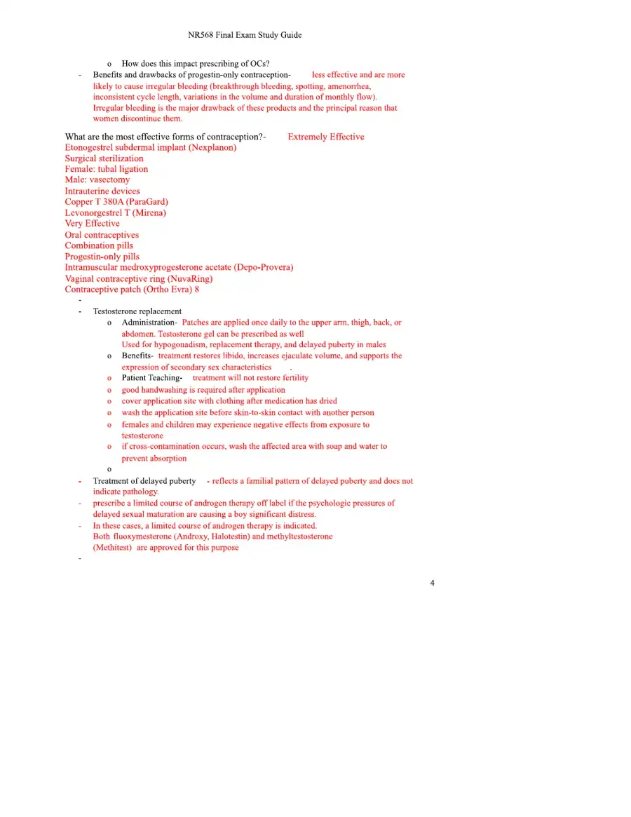 NR568 Final Exam Study Guide Week 5 to 8, page 4
