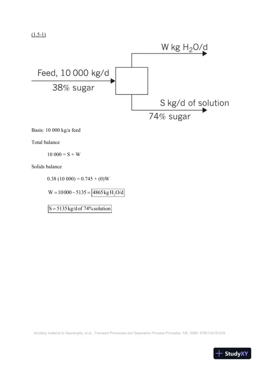 Solution Manual for Transport Processes and Separation Process Principles, 5th Edition, page 12