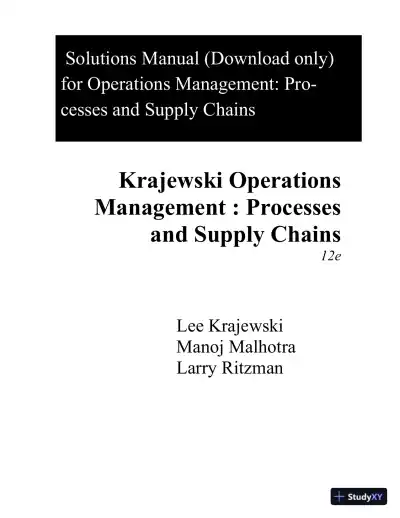 Operations Management: Processes And Supply Chains, 12th Edition Solution Manual - Page 1 preview image