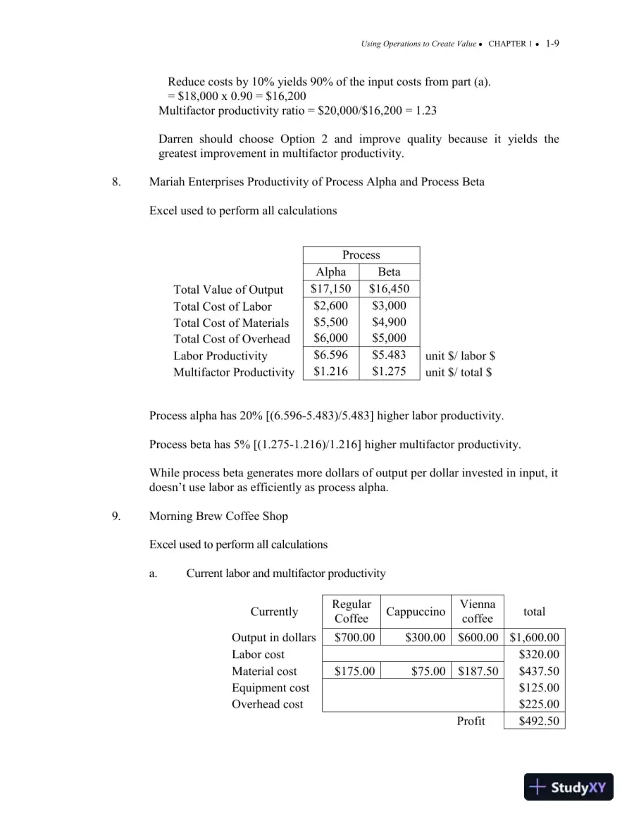 Operations Management: Processes And Supply Chains, 12th Edition Solution Manual, page 11