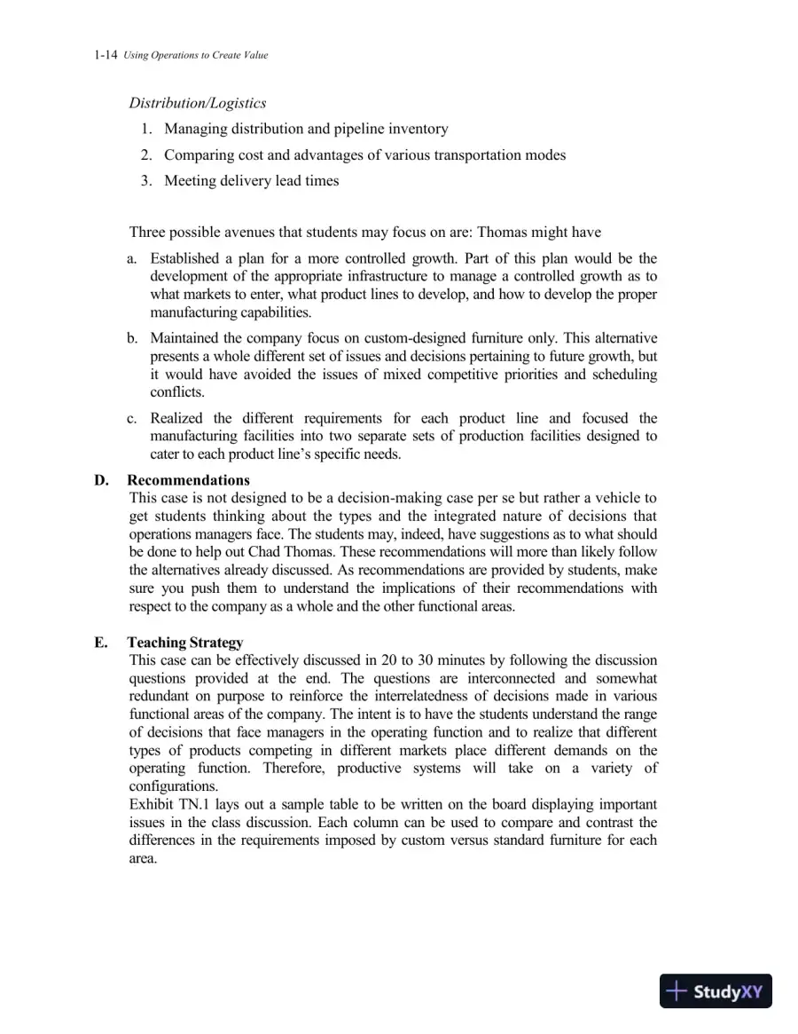 Operations Management: Processes And Supply Chains, 12th Edition Solution Manual, page 16