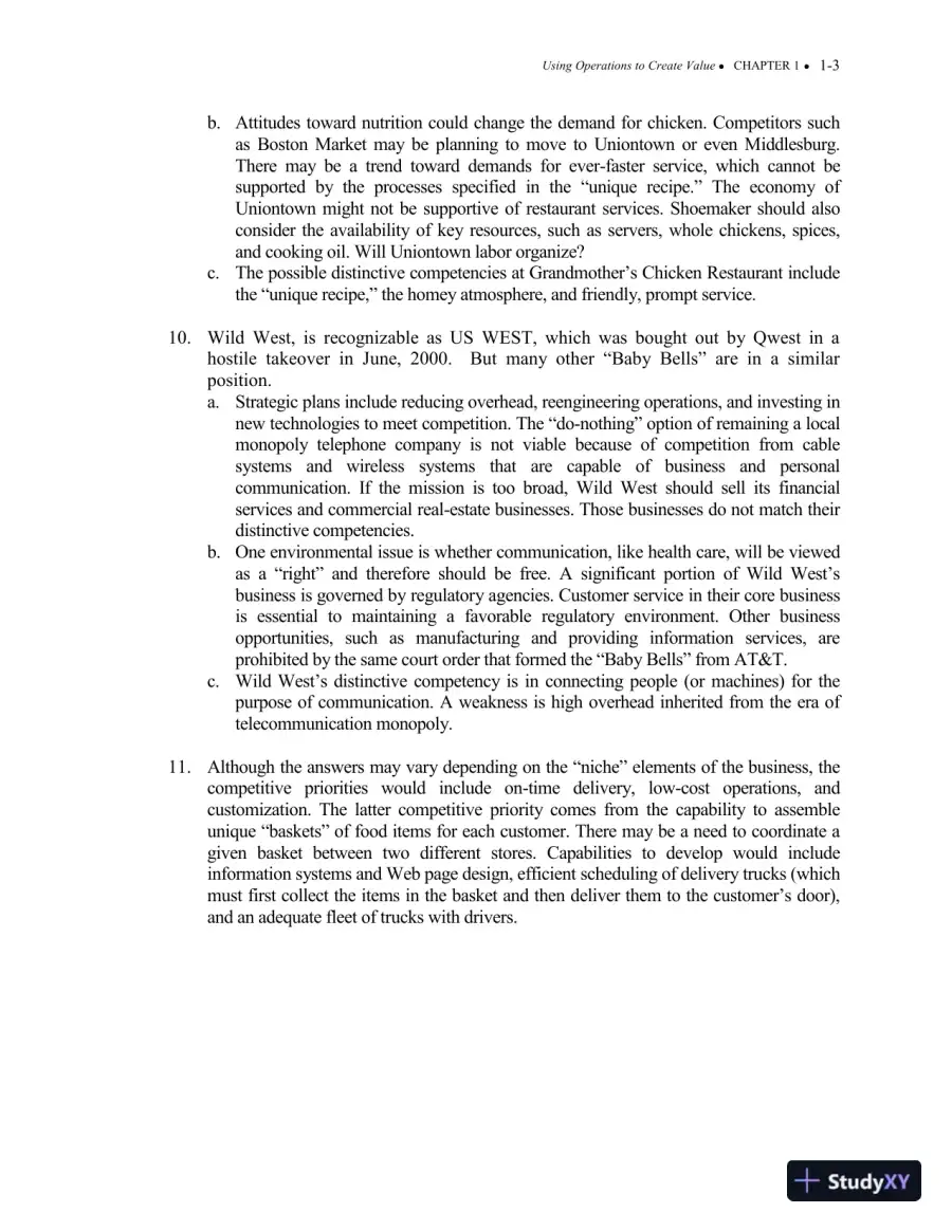 Operations Management: Processes And Supply Chains, 12th Edition Solution Manual, page 5