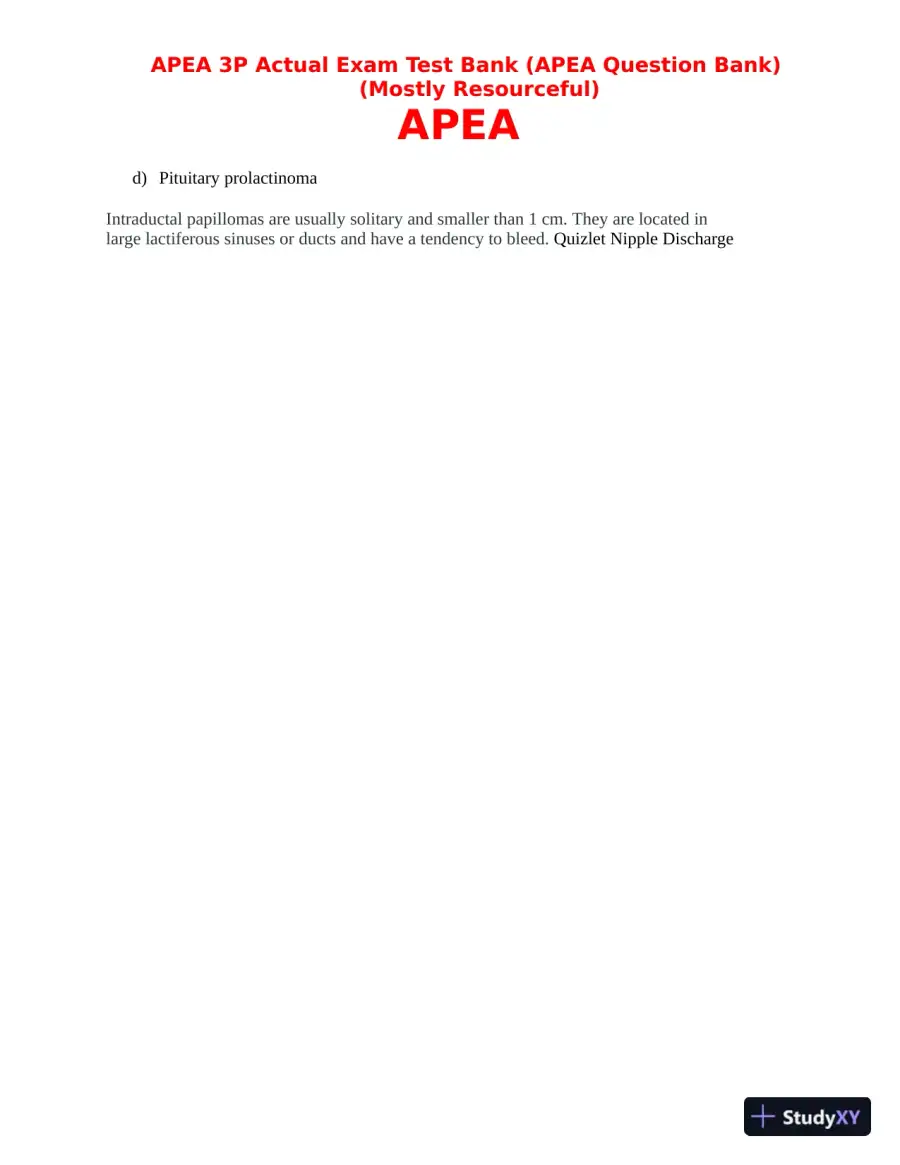 APEA 3p Actual Exam Test Bank with Answers (157 Solved Questions), page 4