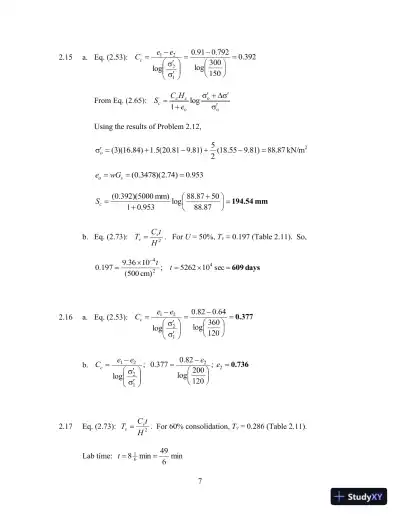 Principles Of Foundation Engineering, 8th Edition Solution Manual - Page 10 preview image