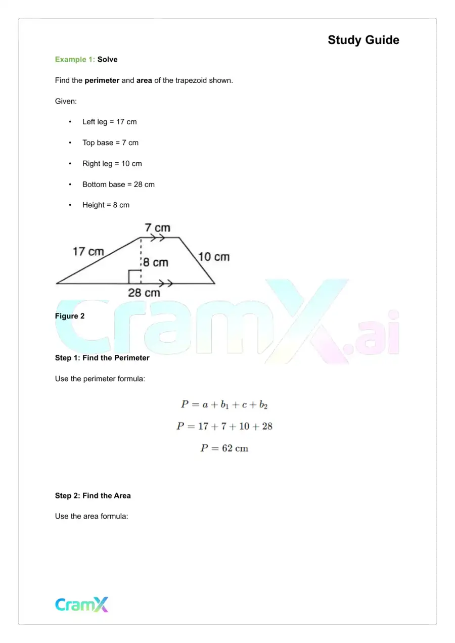 Geometry - Perimeter and Area, page 10