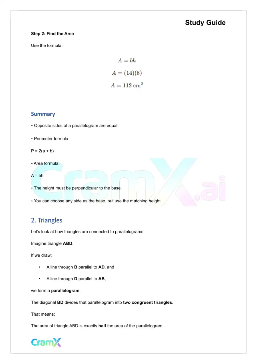 Geometry - Perimeter and Area, page 4