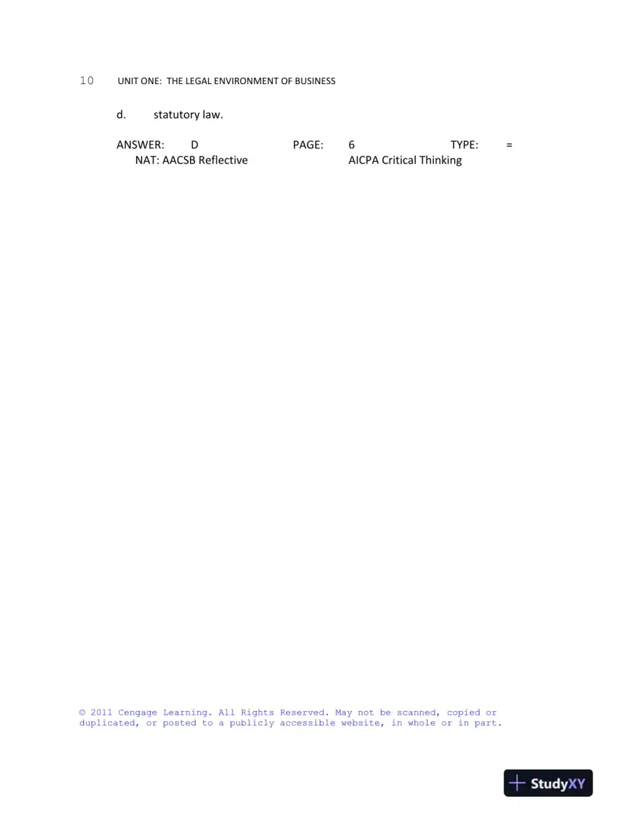 Business Law Today, Standard Edition, 9th Edition Test Bank, page 11