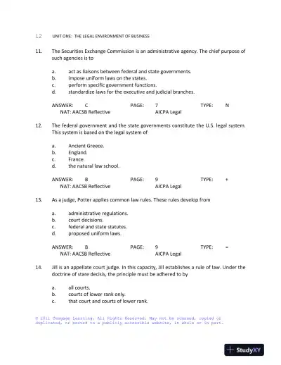 Business Law Today, Standard Edition, 9th Edition Test Bank - Page 13 preview image