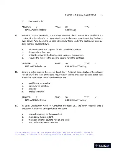 Business Law Today, Standard Edition, 9th Edition Test Bank - Page 14 preview image