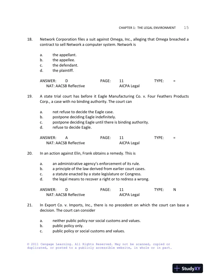 Business Law Today, Standard Edition, 9th Edition Test Bank, page 16