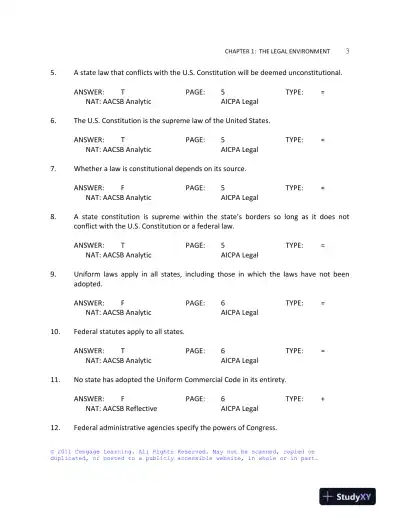 Business Law Today, Standard Edition, 9th Edition Test Bank - Page 4 preview image