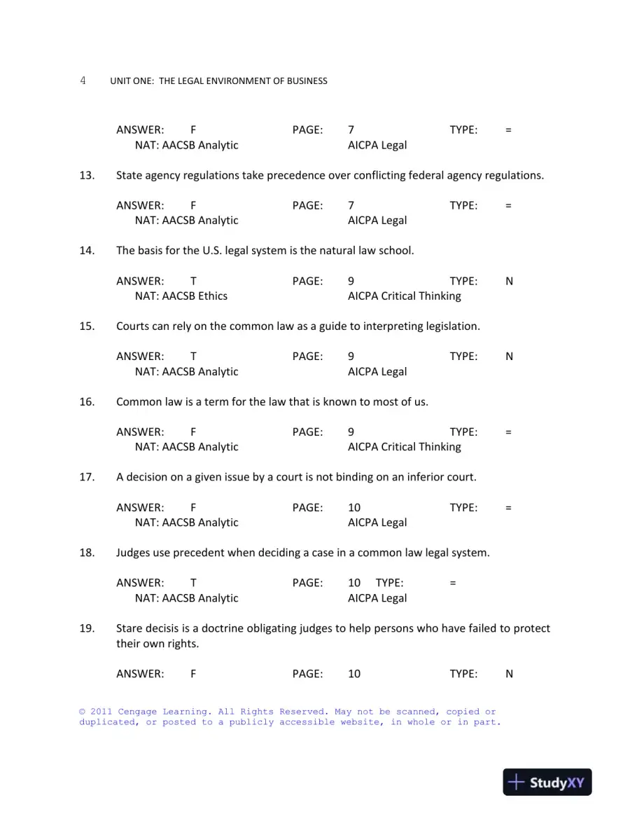 Business Law Today, Standard Edition, 9th Edition Test Bank, page 5