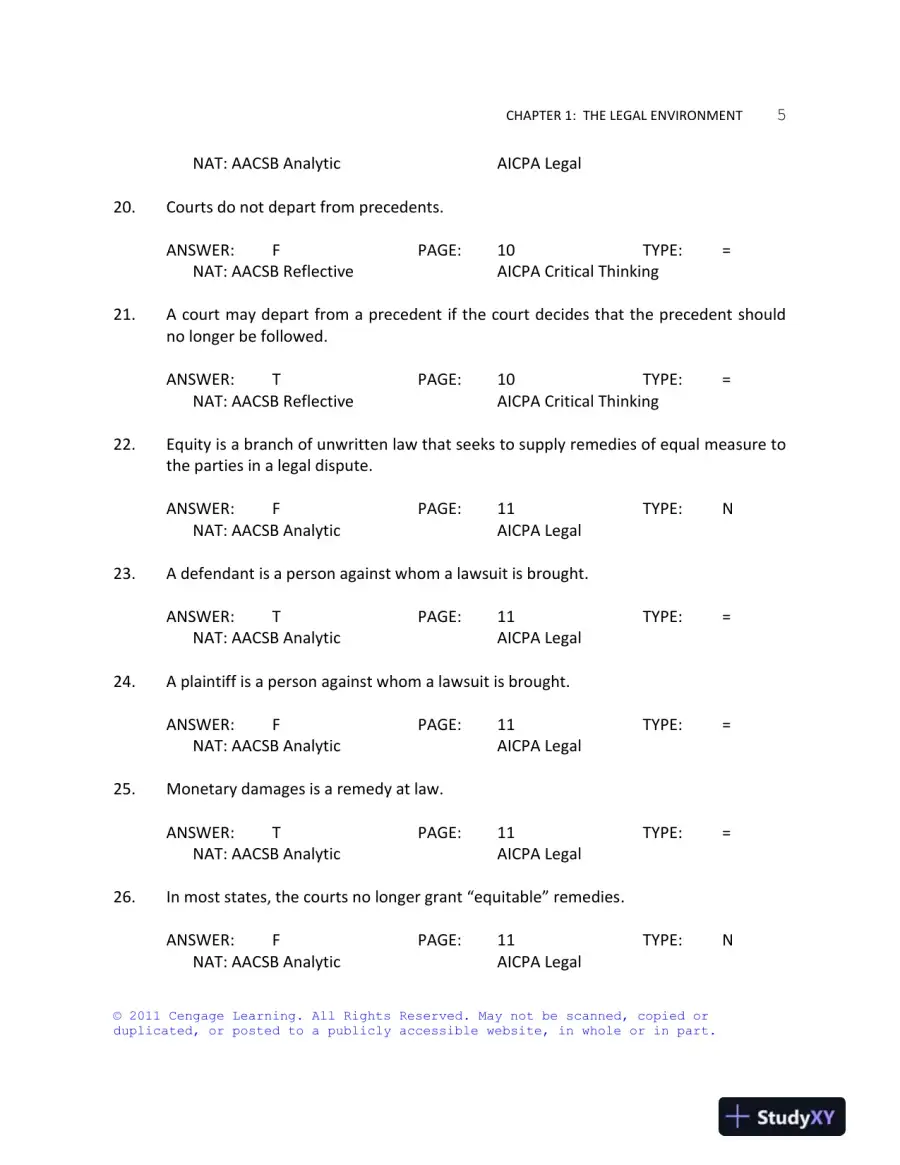Business Law Today, Standard Edition, 9th Edition Test Bank, page 6