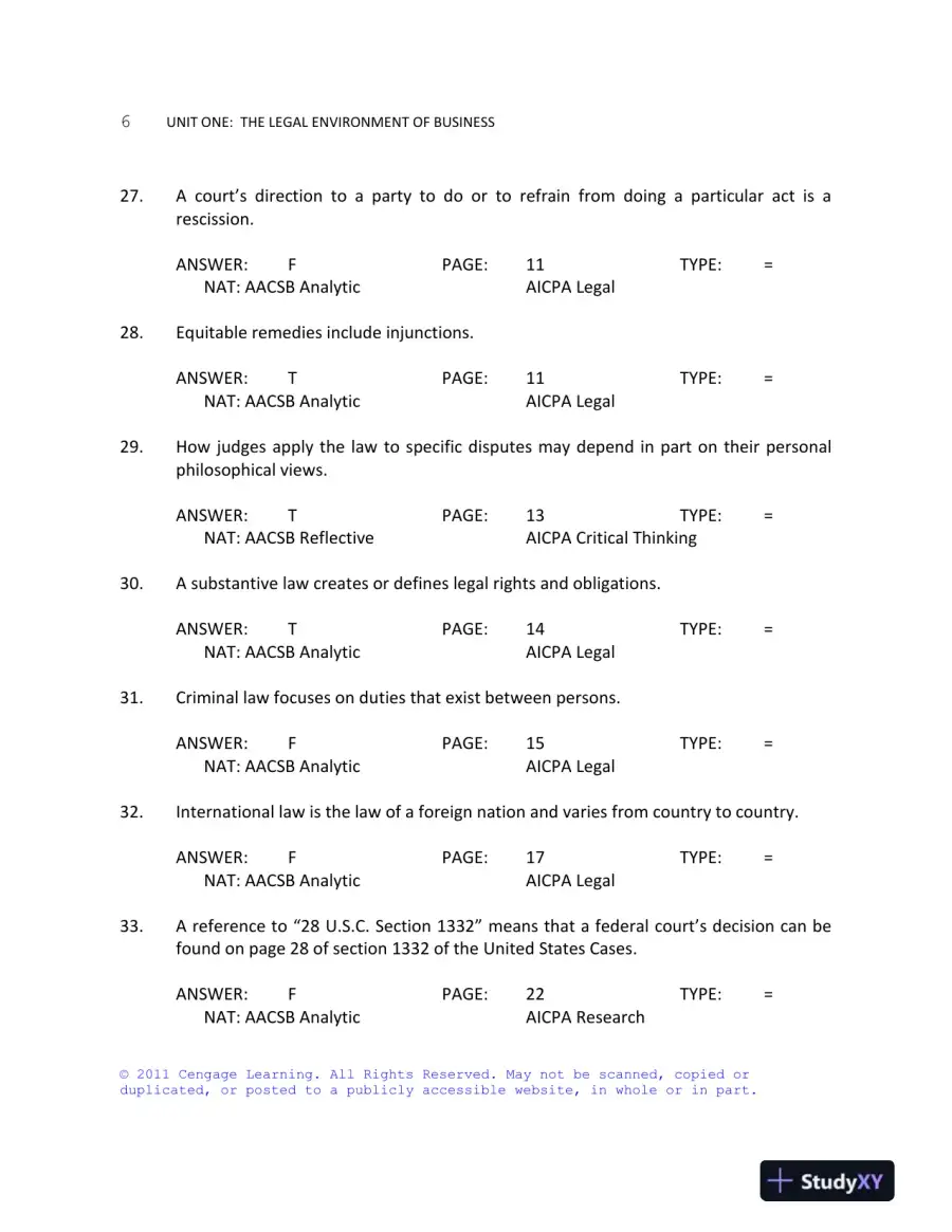 Business Law Today, Standard Edition, 9th Edition Test Bank, page 7