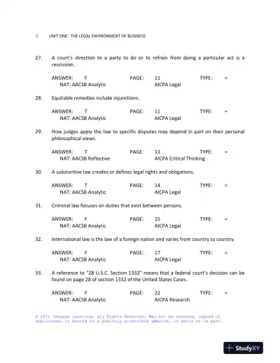 Business Law Today, Standard Edition, 9th Edition Test Bank - Page 7 preview image