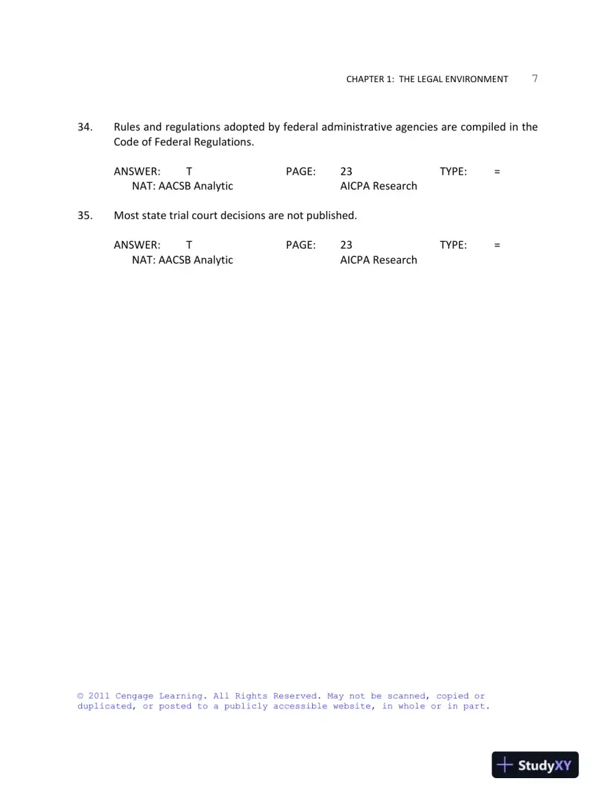 Business Law Today, Standard Edition, 9th Edition Test Bank, page 8